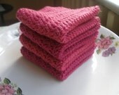 4 Pcs CottonCrochet  Dishcloths...Washcloth...