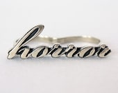 Horror Two Finger Signature Ring - Sterling Silver