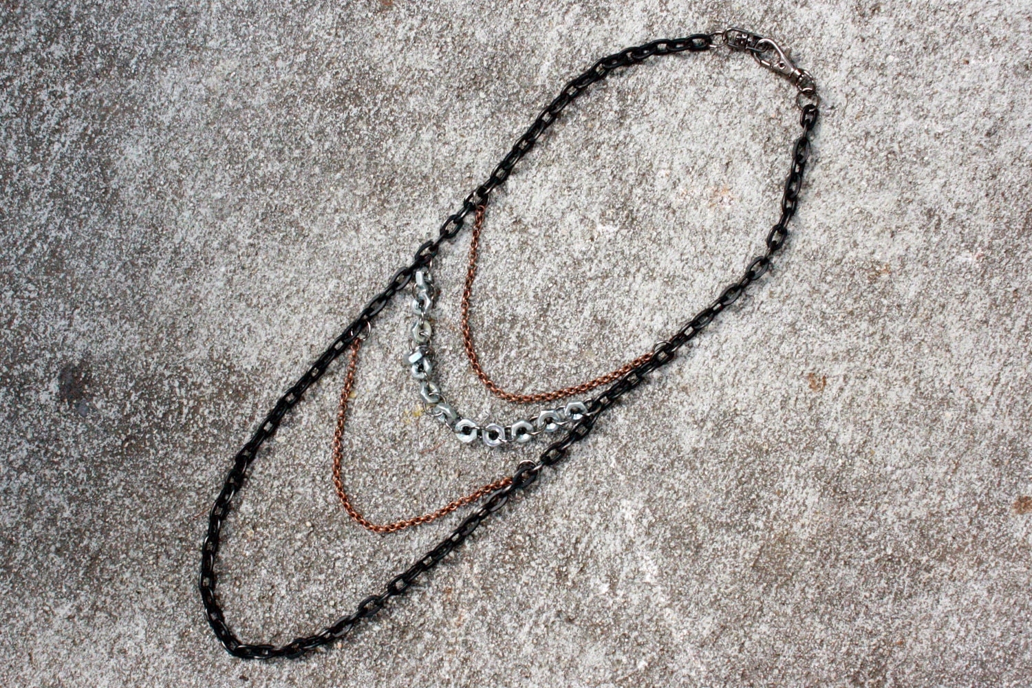 3-Row Mixed Metal Harness Necklace