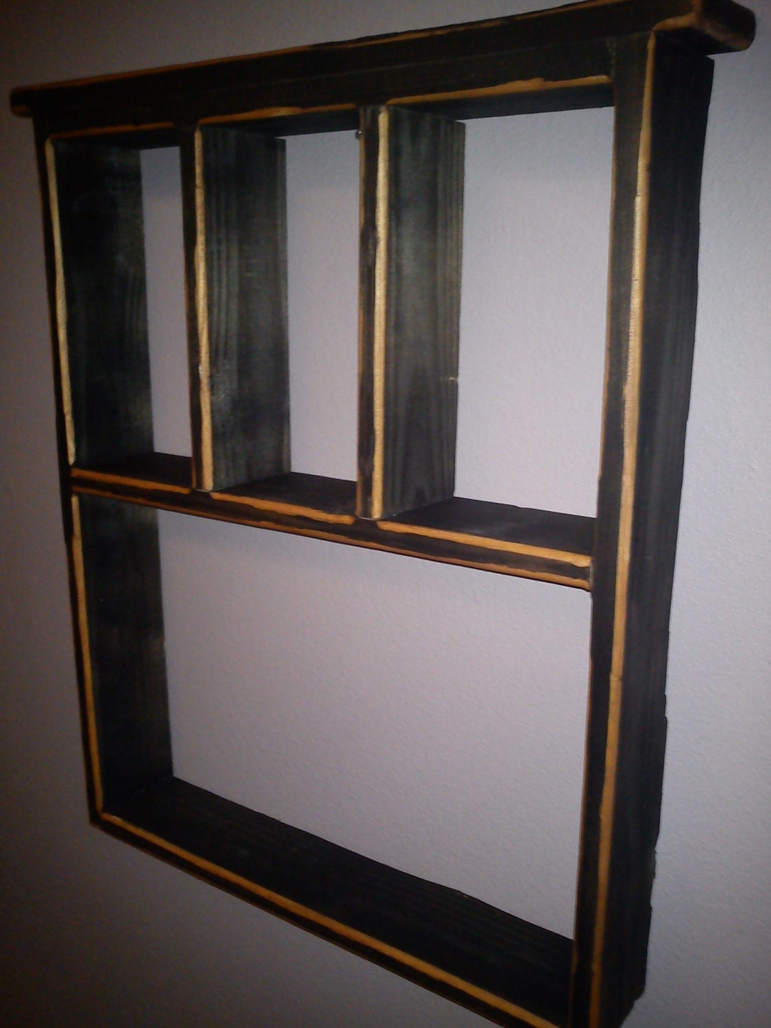 Distressed black pine shadowbox