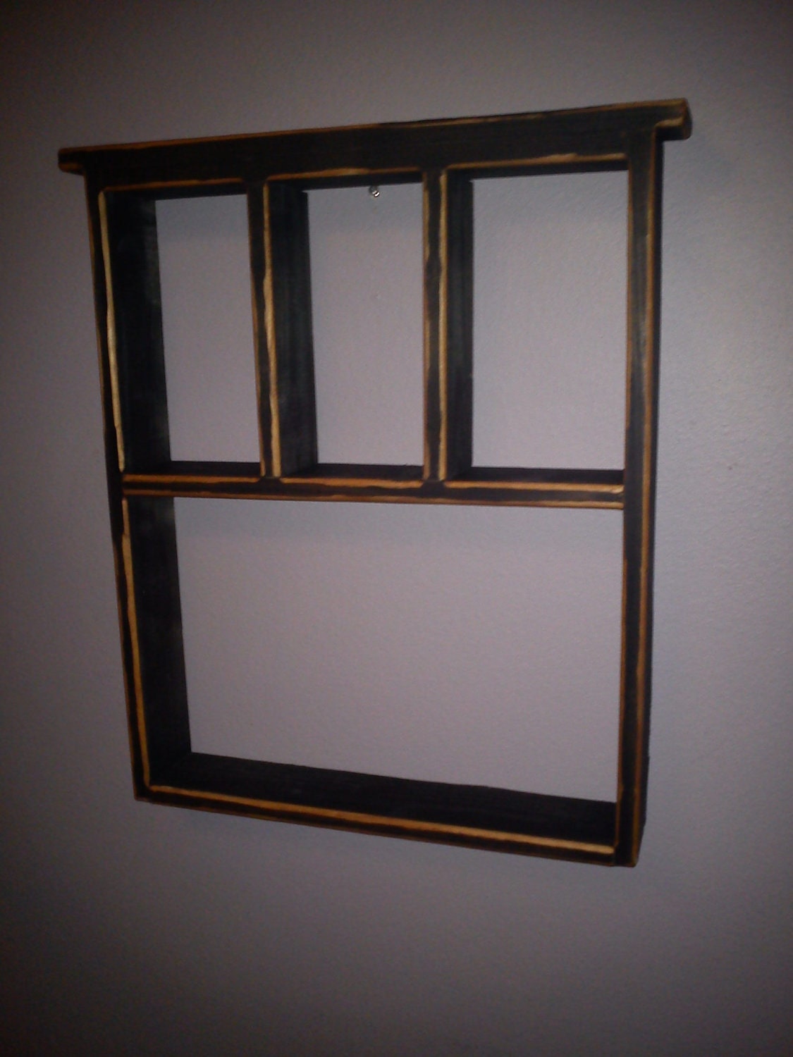 Distressed black pine shadowbox