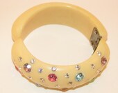 Vintage rhinestone clamper bracelet