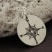 Compass necklace ... Tolkien ... Invictus ... Thoreau ... Henley ... inspirational Quote ... 925-silver ... Graduation gift