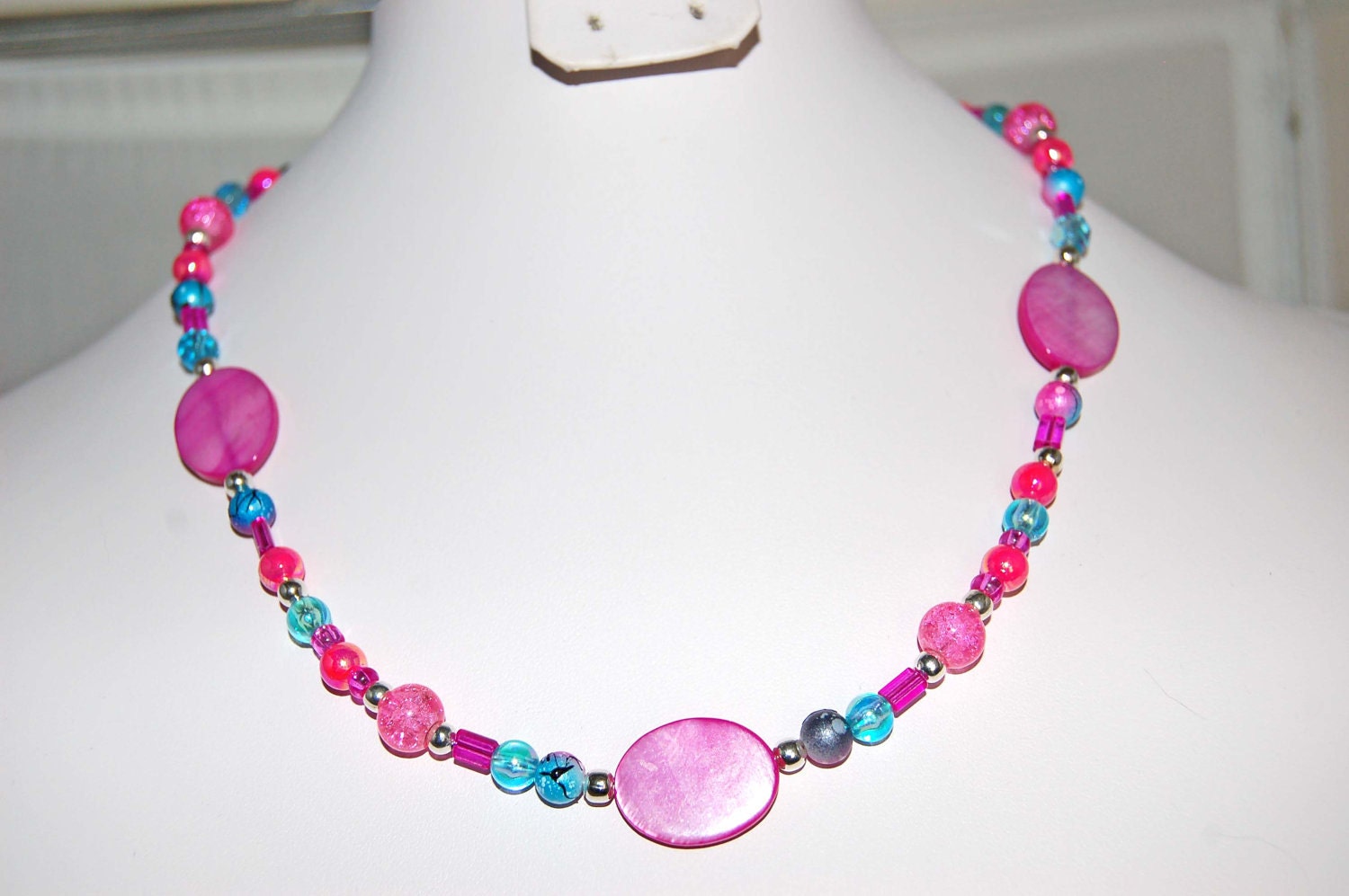 Cotton Candy Mother of Pearl Beaded Necklace