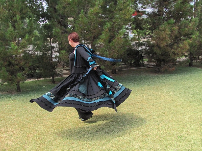 Upcycled sweater coat  sweatercoat womans duster peacock velvets blacks feminine gypsy traveler reserved