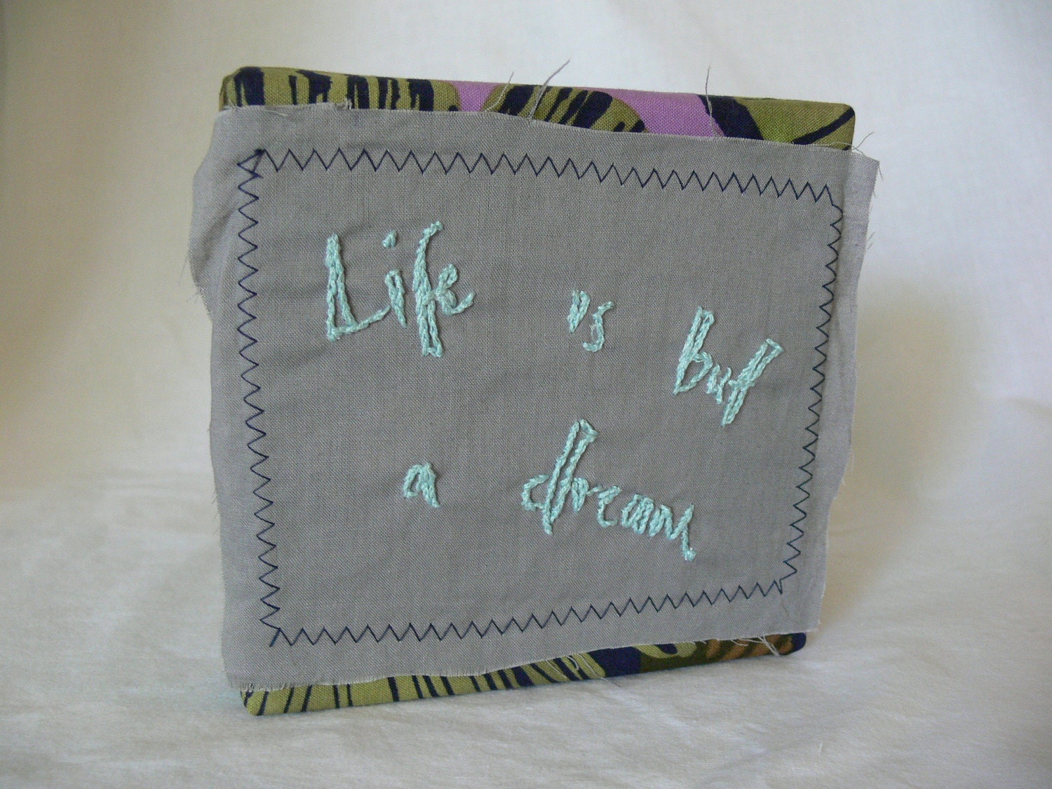 Life is But a Dream - Embroidered Textile Art on Canvas