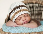 Baby Boy Hat in Ivory Tweed, Chocolate and Sugar Daddy - Photo Prop