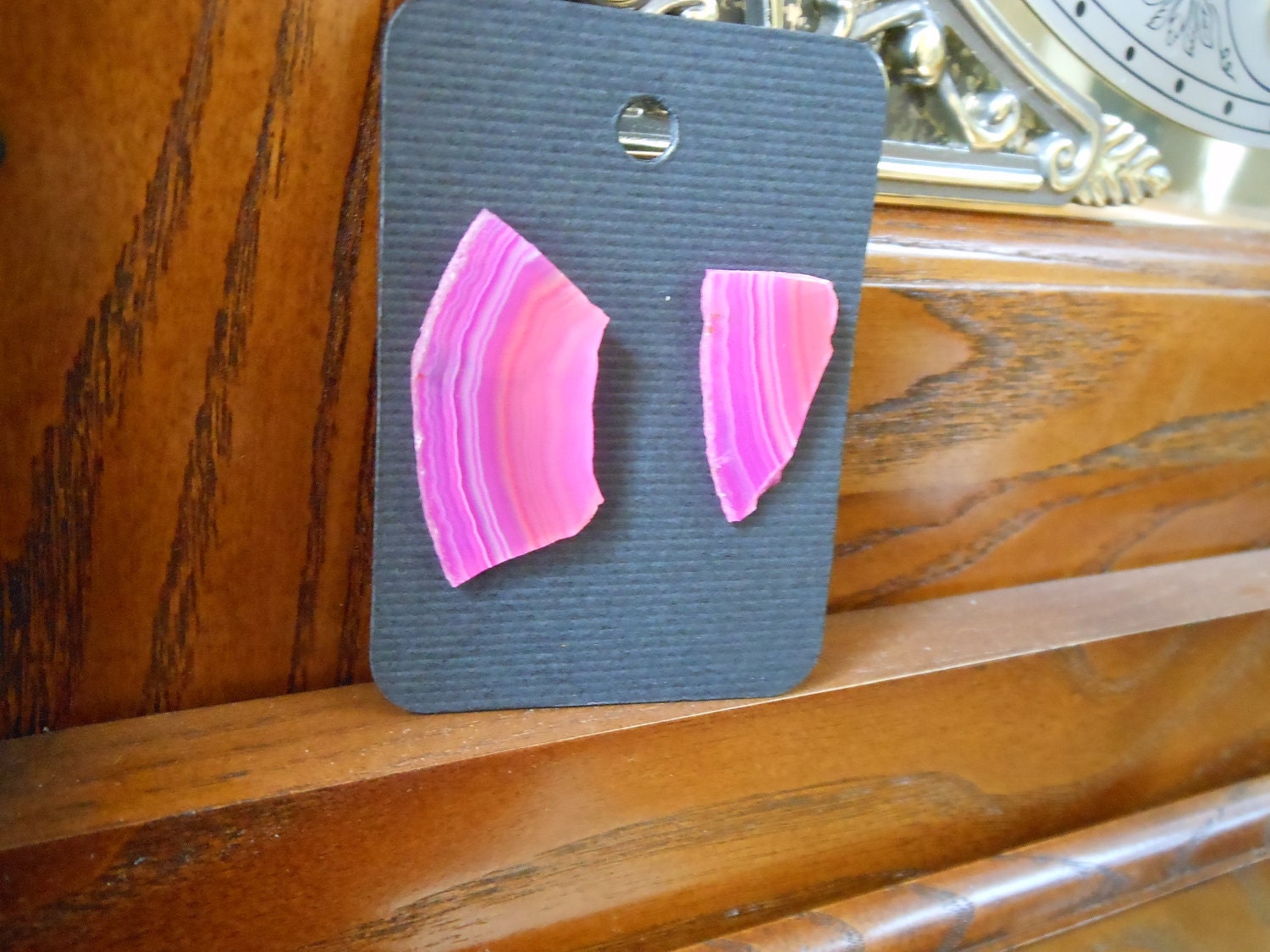 Pink Agate Post Earrings (sm) - Pink'd Out by ChoklatTea