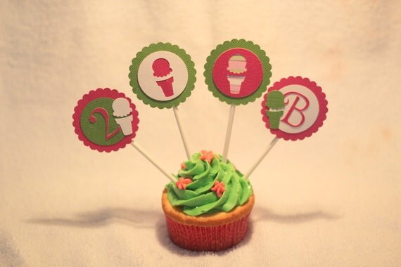 Ice Cream Bash Cupcake Topper Il_570xn