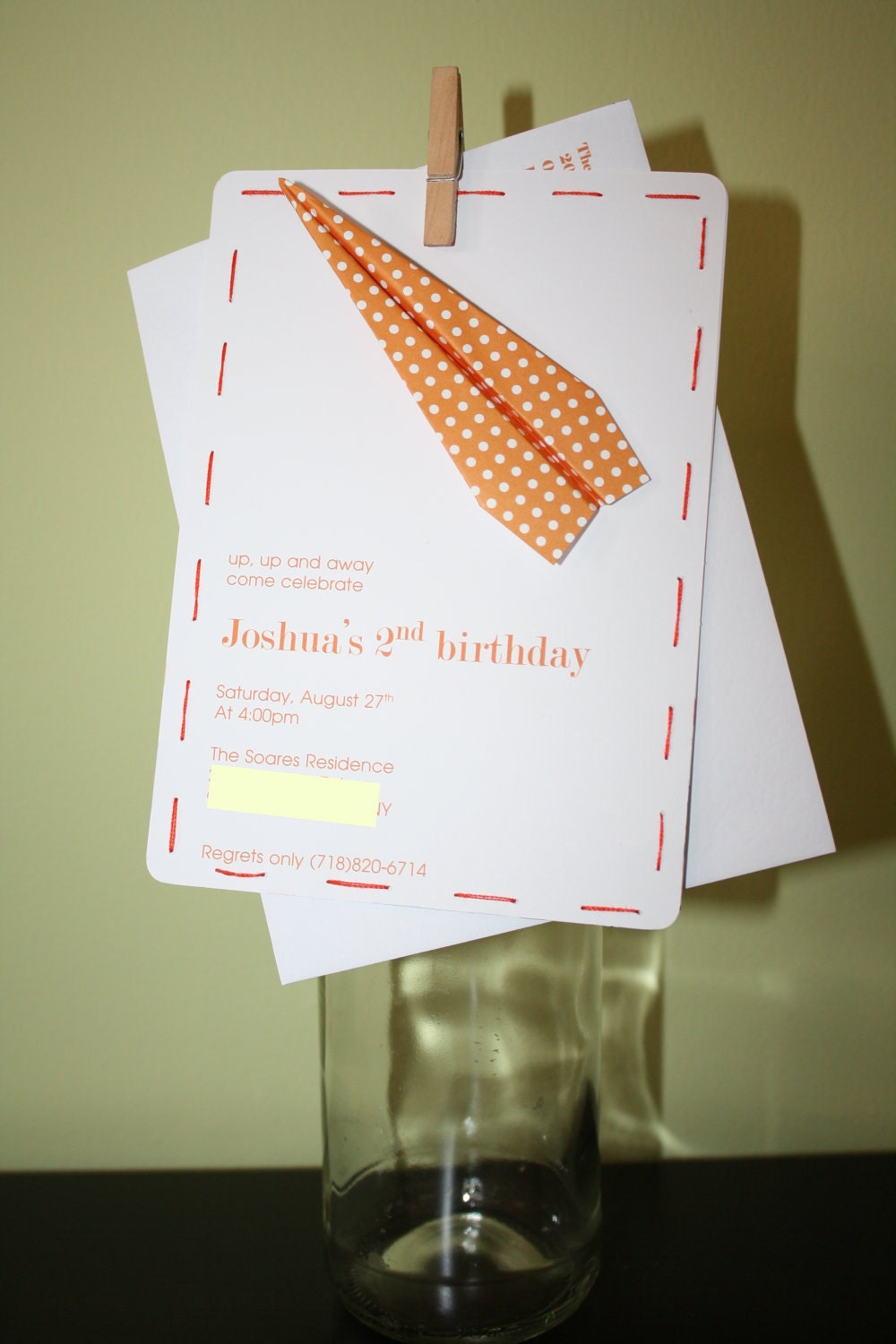 Up, up and away - Paper Airplane Invitation