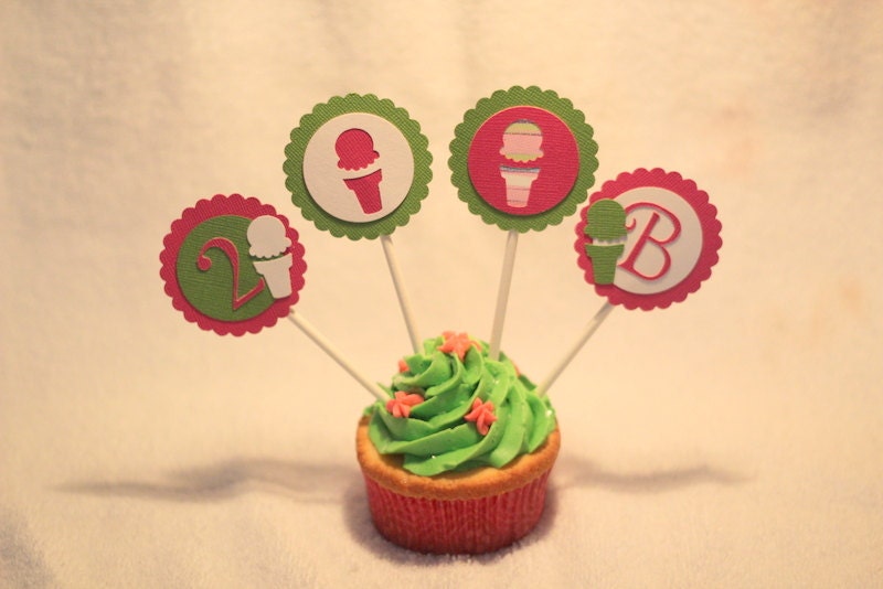 Ice Cream Bash Cupcake Topper