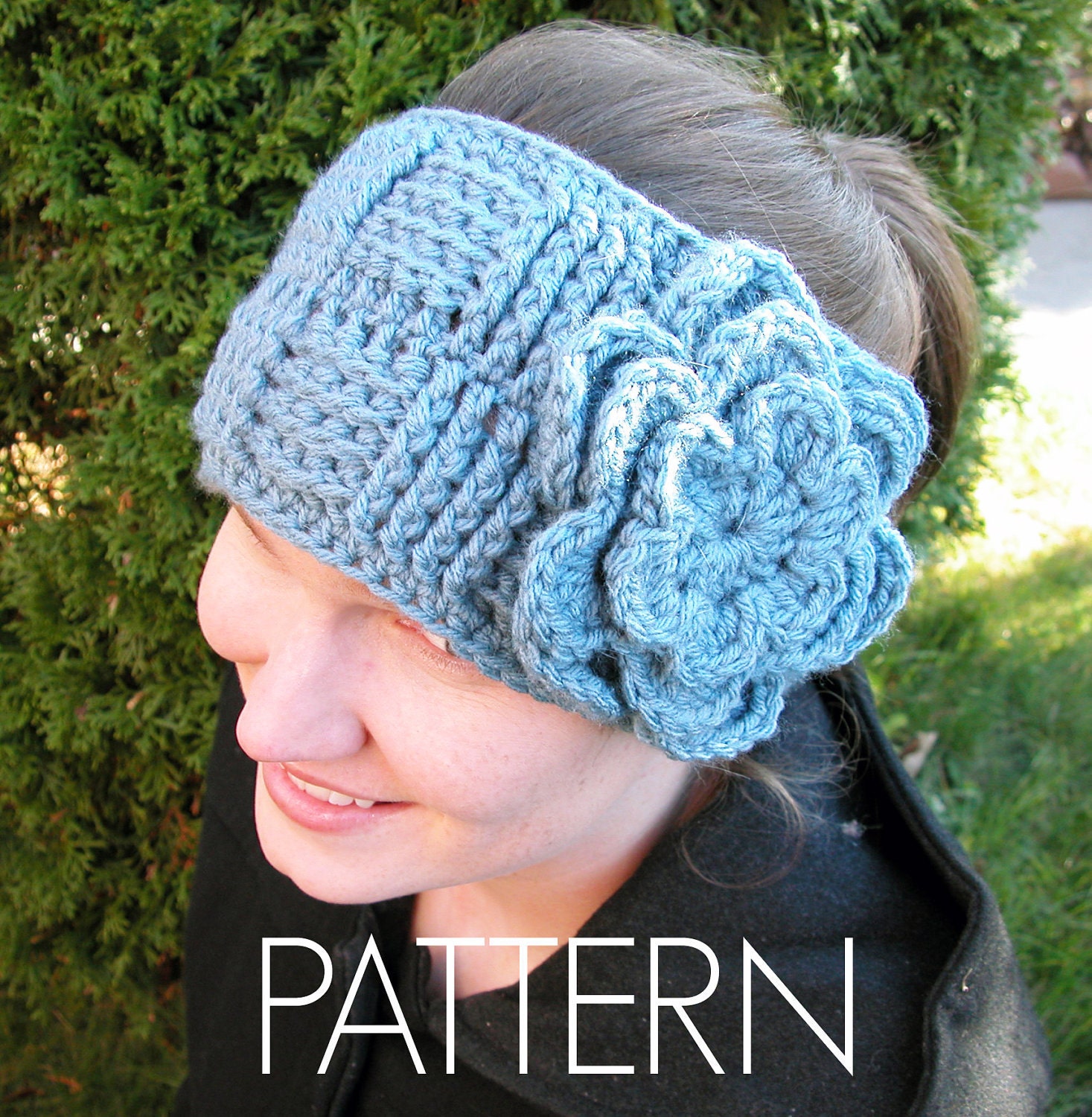 Stylish Floral Winter Headband Crochet Pattern .pdf