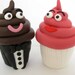 Cupcake wedding cake topper, summer wedding, bride and groom