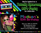 Awesome 80's 5x7 Party Invitation - Girl Birthday PRINTABLE Il_170x135