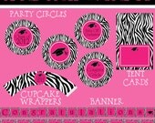 Graduation Zebra & Hot Pink Party Package - Girl- DIY Printable Il_170x135