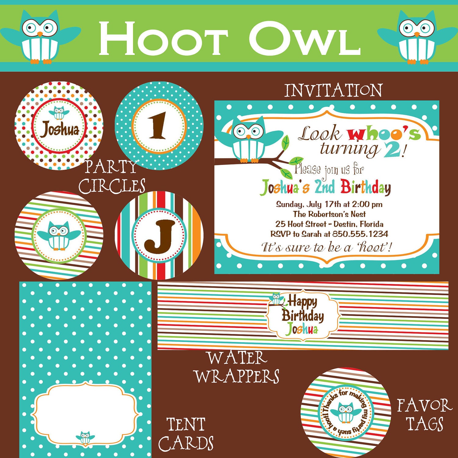 Owl Birthday Party Package - Boy DIY Printable Il_170x135