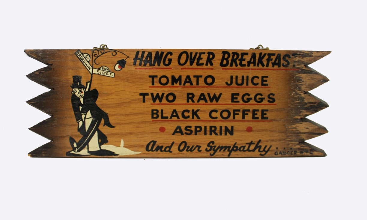 Vintage Wood Novelty Bar Sign