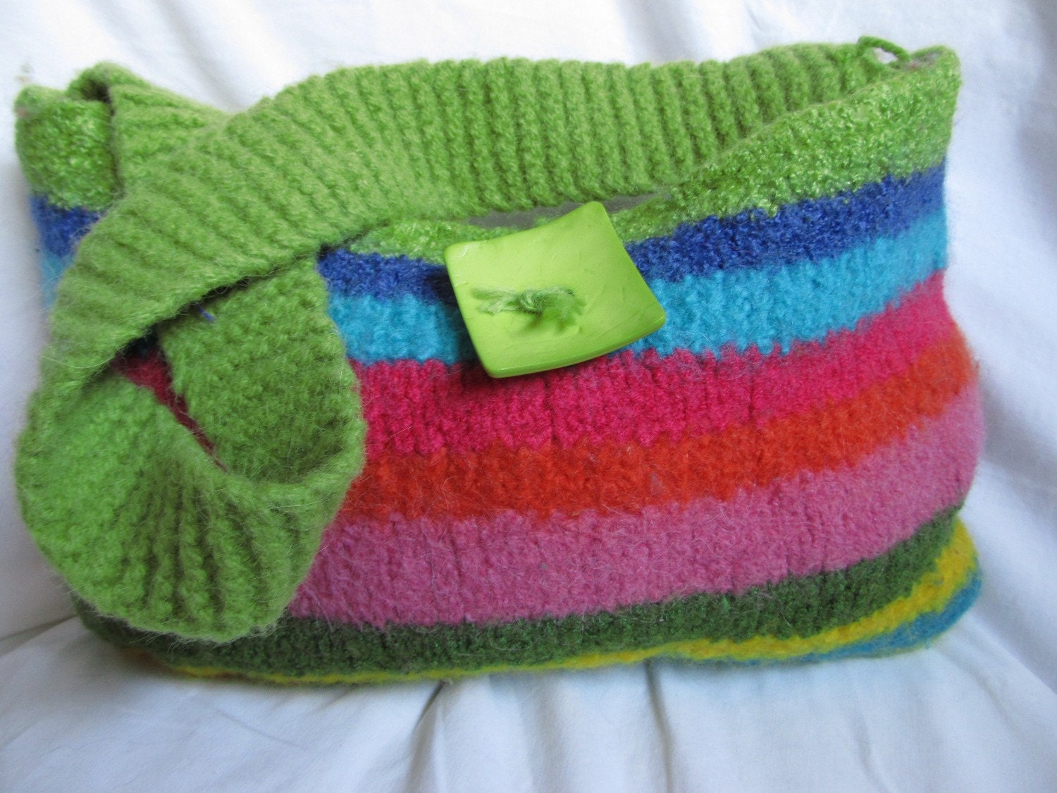 Small and bright felted gypsy bag