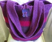 Felted Bag: Night in Tahoe. Plums, purples, and violets stripe this extra large felted gypsy bag.