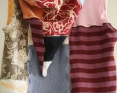 Eco Friendly Girl's Patchwork T- shirt Hooded Dress with removable t-shirt tutu belt, Upcycled- Made to Order