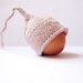 Beige Egg Cozy Pixie Hat Everyday Handknit Pure Cotton Natural Neutral freeshippingfrance team trade on