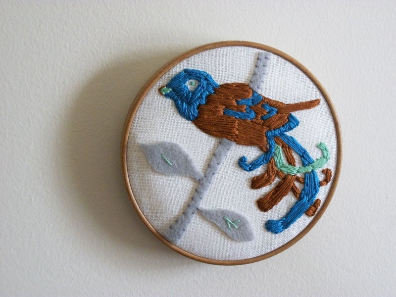 Bird design embroidery wall hanging