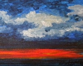 Mile High Sunset Original miniature painting  6 x 4