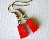 Red Turquoise . Earrings . Antiqued Brass . IMPERFECT CLEARANCE SALE