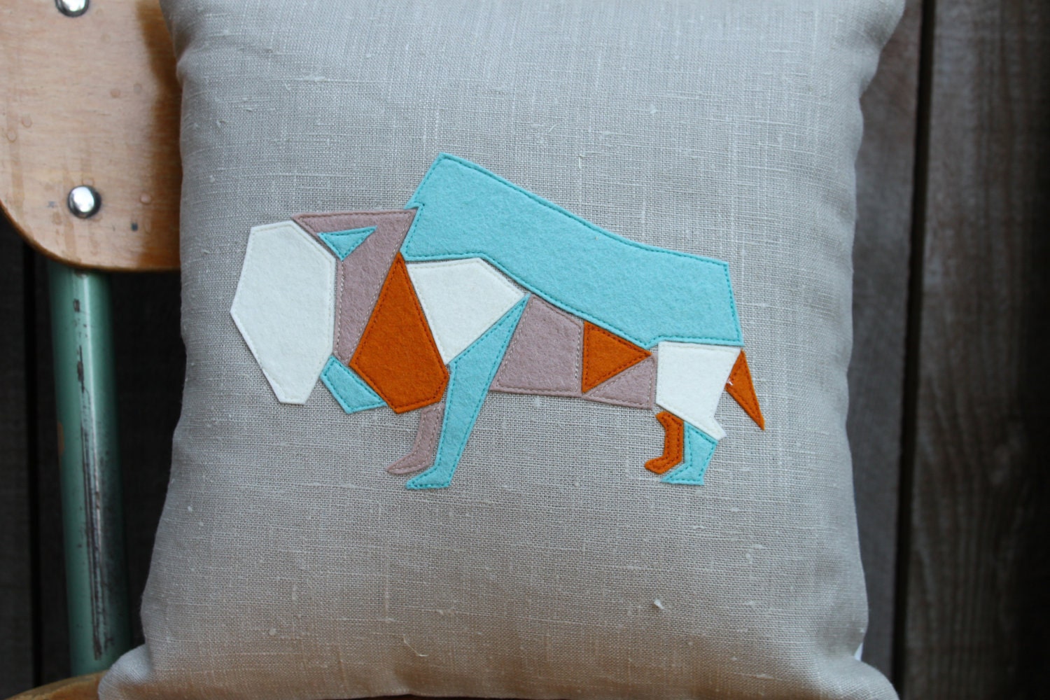 Bison - animal series - Pillow 14x14
