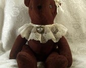 Teddy Bear, Cuddly Brown Fabric Bear, Artist Bear, Stuffed Bear, Stuffed Animal, 15 Inch