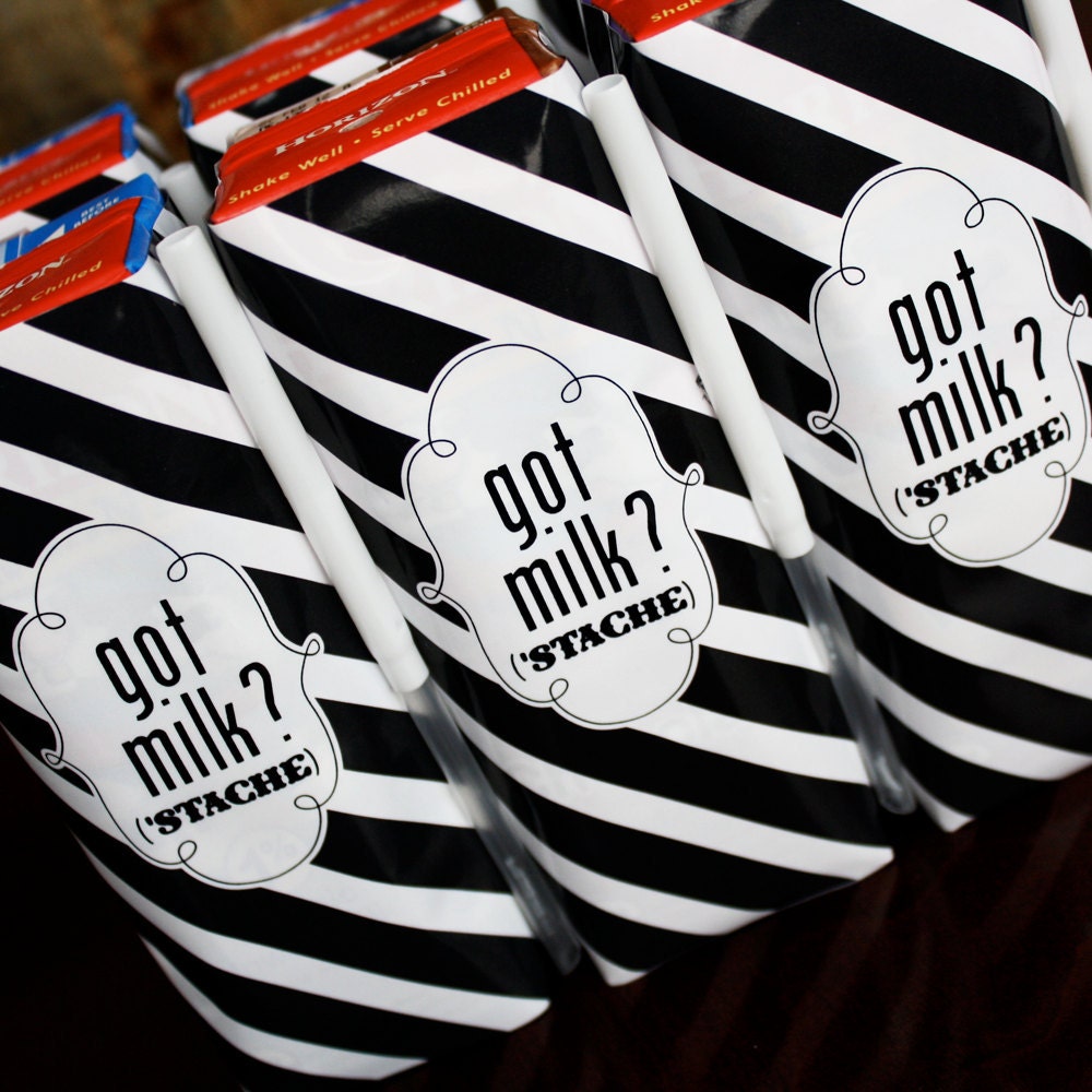 Printable Milk Box Wraps- 'Stache Bash Collection