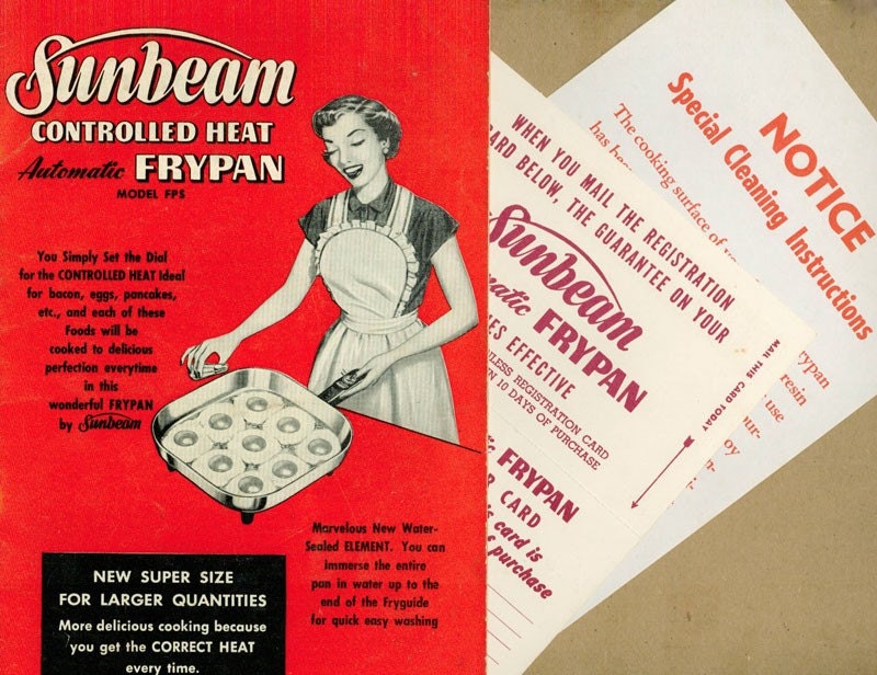 Vintage Cookbook 1950s SUNBEAM Automatic Frypan Recipe Book Mid Century Appliance Manual