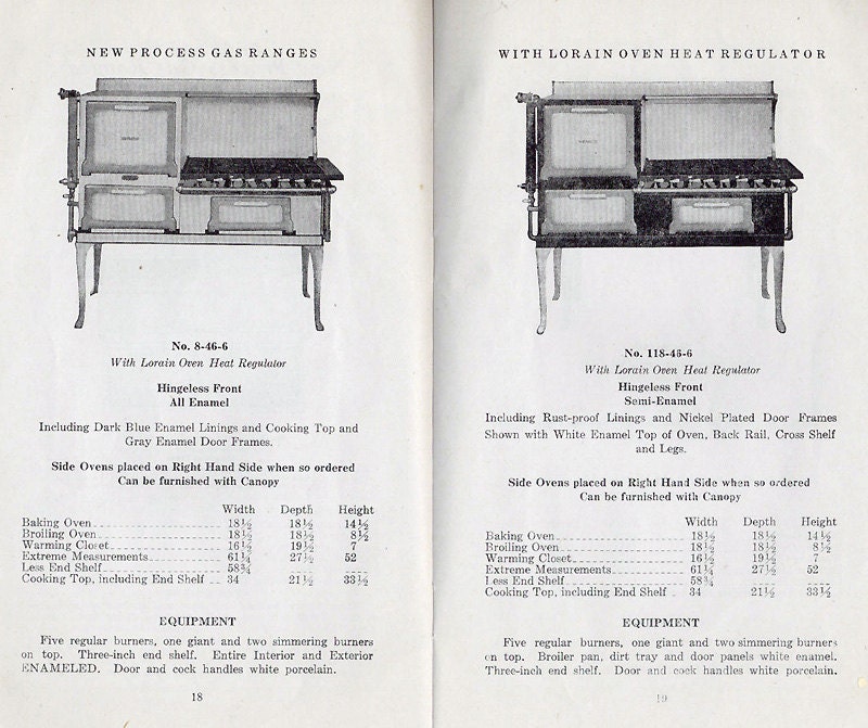 Antique Advertising Cookbook 1920s NEW PROCESS STOVE Vintage Appliance Manual