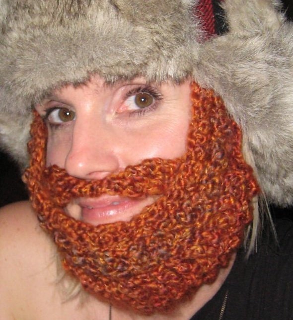 BEARD for Beanie Hat - Beard Only ties around the ears - Santa Style