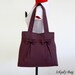 Last One - Deep Purple / Plum Pleated Hemp / Cotton Tote Bag with Big Bow - Ready to Ship