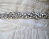 Bridal wedding chunky beaded  Czechoslovakia crystal wedding sash/belt. CRYSTAL CLUSTERS