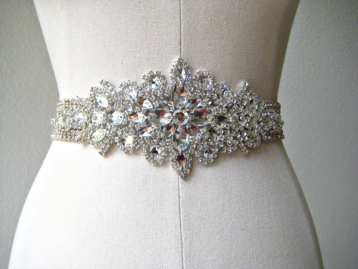 Bridal wedding beaded luxurious crystal sash/belt.  CRYSTAL PRINCESS