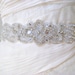 Bridal wedding beaded crystal sash/belt with elegant art deco applique. FRENCH DECO.
