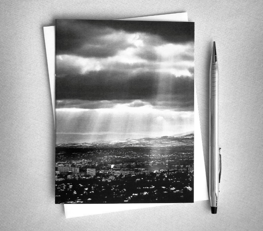 Light through the Clouds blank photo card (Light)