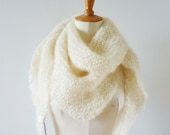 Cream White Mohair Shawl