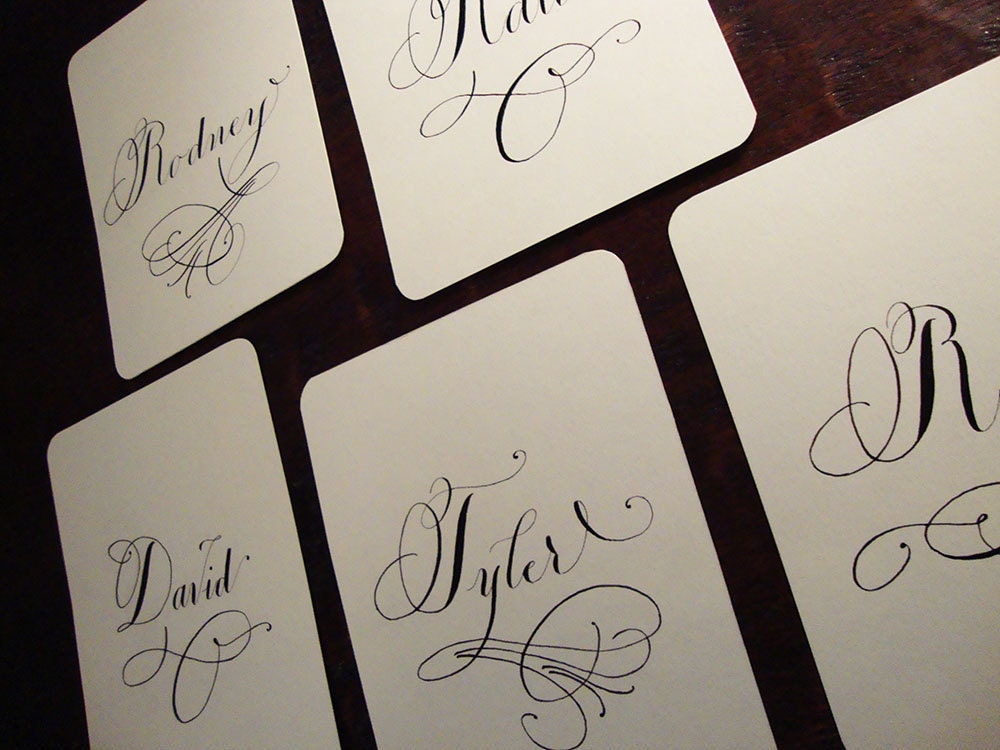 Calligraphy Place Cards- With Flourish