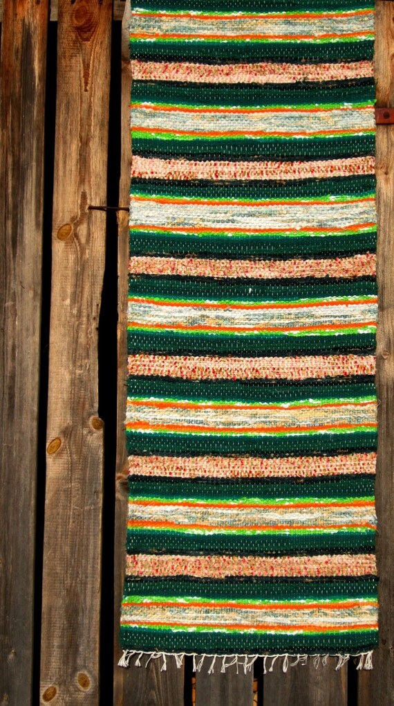 Handwoven rag rug - 1.94' x 5.84' ,, stripes, stripes''