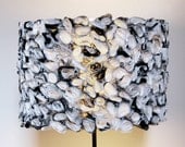 Ruffled Black and White Lamp Shade made from Eco-Friendly Recycled Plastic Bags - Shade ONLY
