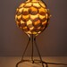 Mixed Book Table Light with Metal Stand - Paper Shingles Covered Artichoke Lantern Light