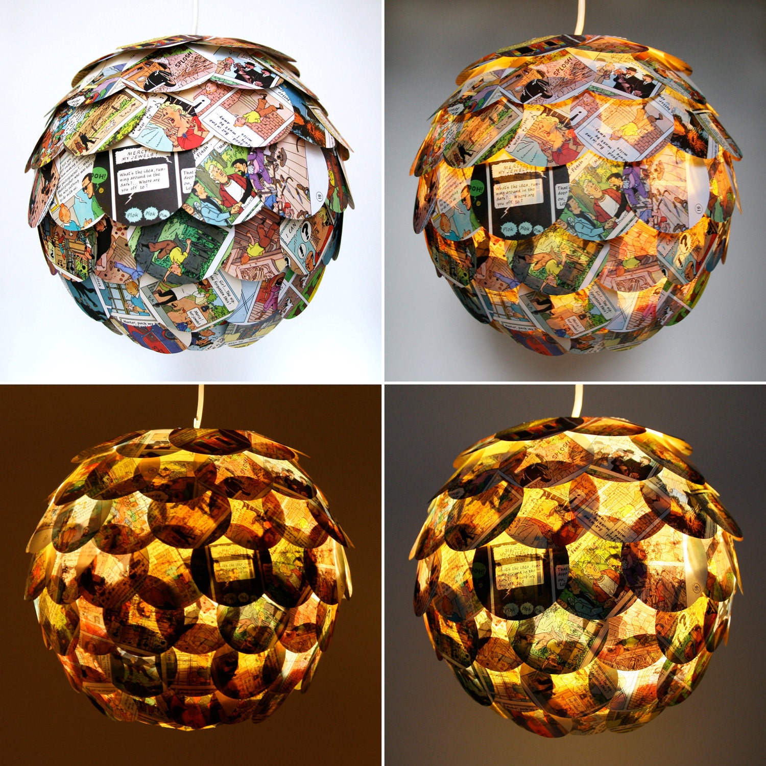 Artichoke Colorful Cartoon Pendant Light - Hanging Paper Lantern - Shade Only