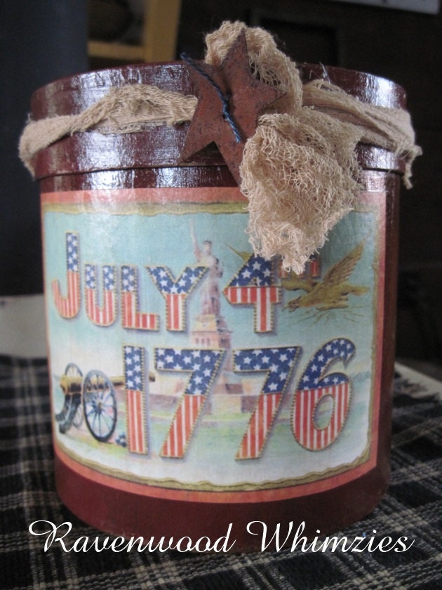 1776 Patriotic Box Americana Decor