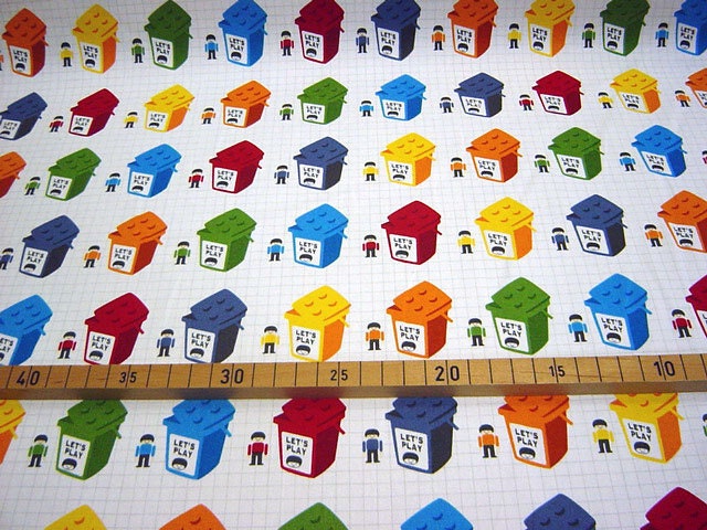 Lego fabric white color Lego block Japanese cotton fabric
