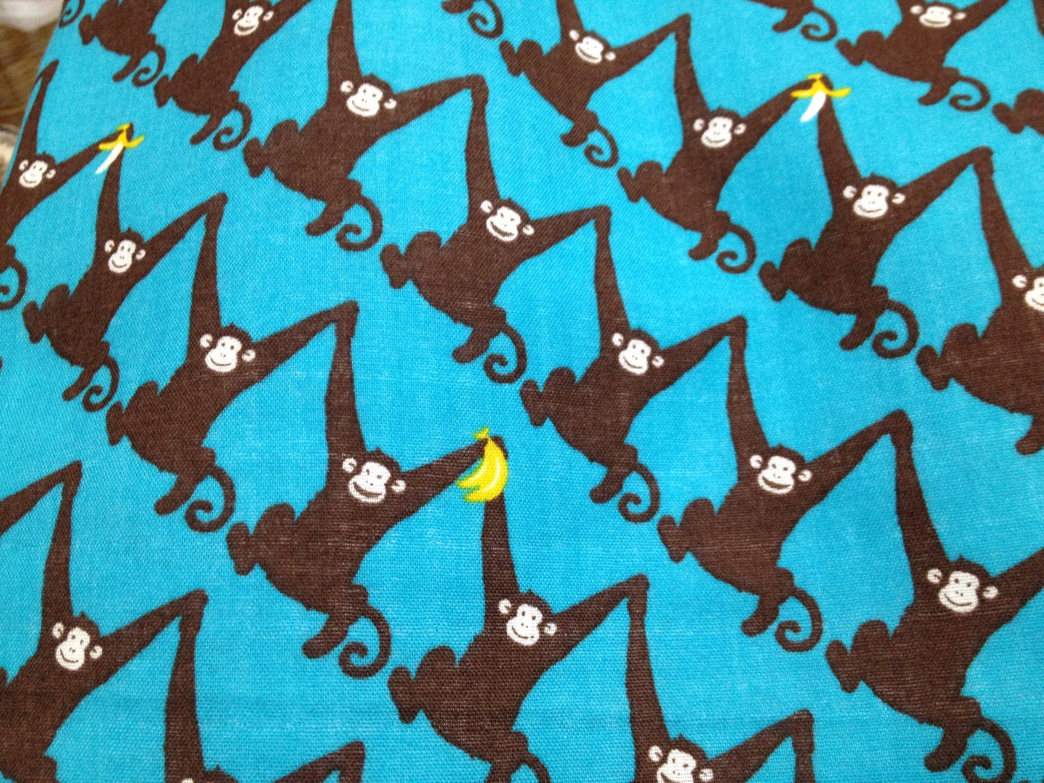 1 yard  Cute Gauze fabric with cute monkey printed