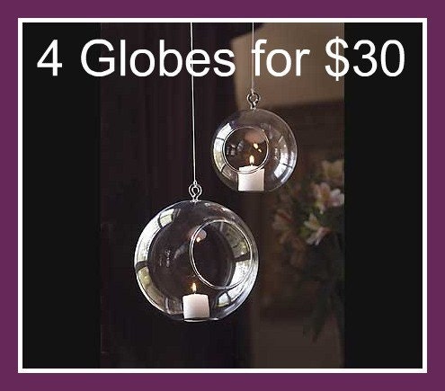 4 Hanging Glass Globes for Terrariums, Weddings, and more