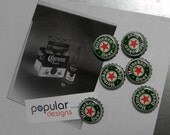 6 Pack Heineken Beer Bottle Cap Magnets